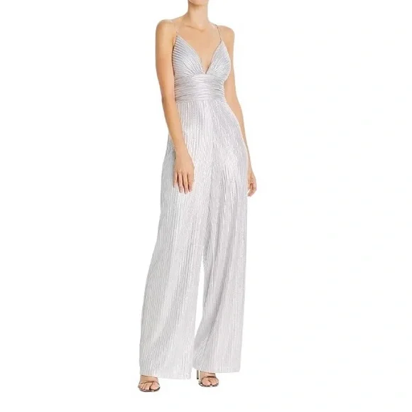 Aidan Mattox Knit Foiled Jumpsuit - Picture 3 of 13